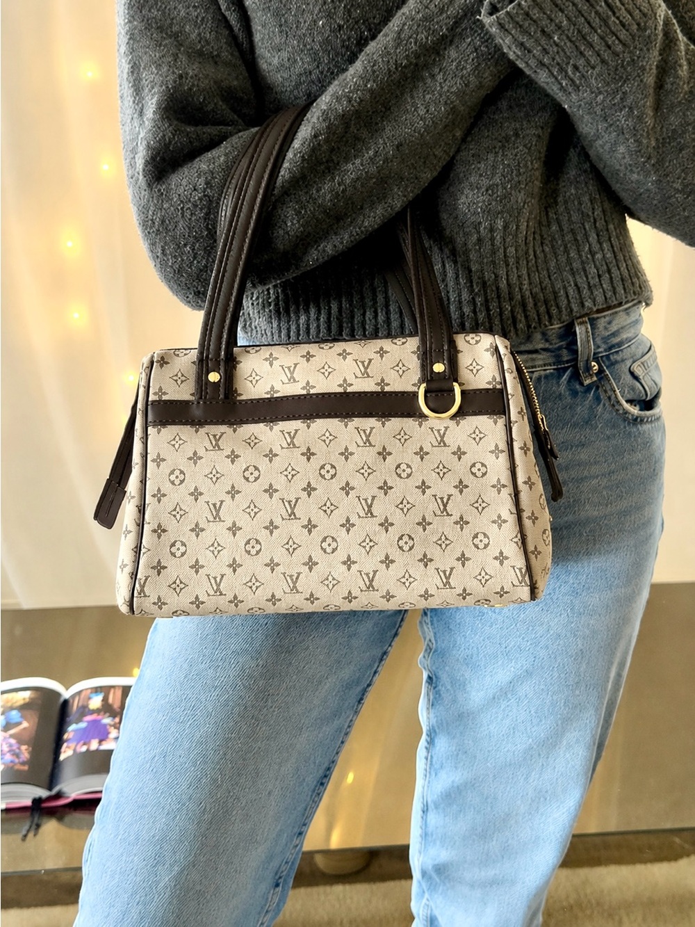 Louis Vuitton LV Canvas Monogram Josephine PM Carryall Tote Purse - Picture 4 of 16